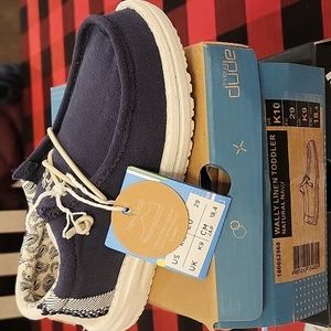 Hey Dude wally linen toddler 10 natural navy